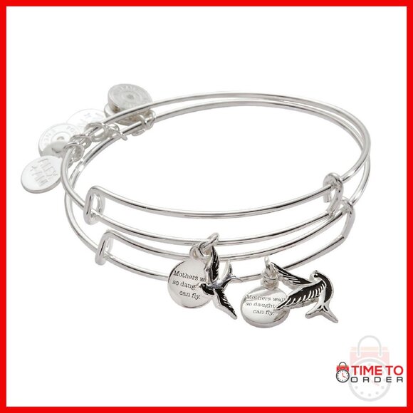 Expandable Sparrow Bangle Set Nickel-Free Brass Bracelets Mother Daughter